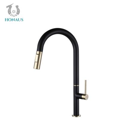 China OEM ODM Smart Touch Control Kitchen Faucet Copper Pull Out Kitchen Tap for sale