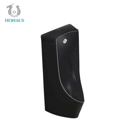 China Black Multi Shape Male Standing Urinal Sensor Flush Commercial Urinals for sale