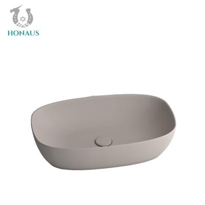 China Modern Matte Colorful Bathroom Hand Wash Basin Above Counter Sink for sale