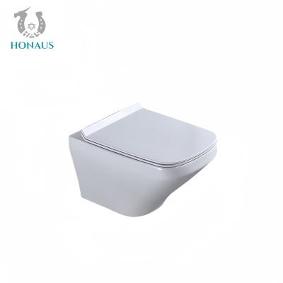 China Dual Flush Wall Hung Toilet Bowl Concealed Cistern Modern WC P Trap 180mm for sale