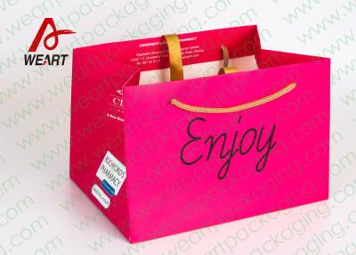 China Golden Satin Ribbon Large Custom Paper Shopping Bags Boutique Application for sale