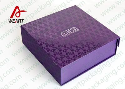 China UV Varnish Automatic Purple Gift Foldable Paper Boxes With Lids for sale