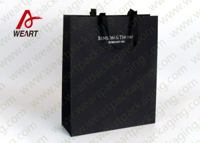 China Black Dyed Materia Bluel Promotional Paper Bags With 1 Color Printing for sale