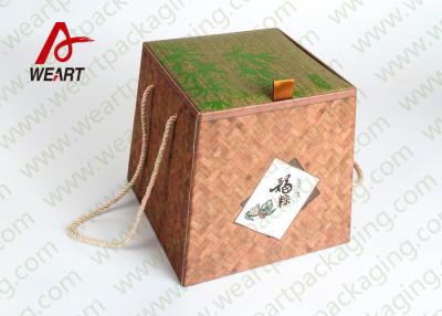 China Bamboo Made Double Faced Foldable Paper Box For Food Products 24 X 24 X 8cm for sale