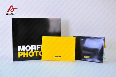 China Yellow & Black Color Customized Logo Promotional Paper Bags Glossy Lamination for sale