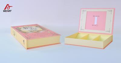 China Libro rosado reciclado - mecanografíe la caja de regalo de papel del cuadrado/del rectángulo para el té de la fruta en venta