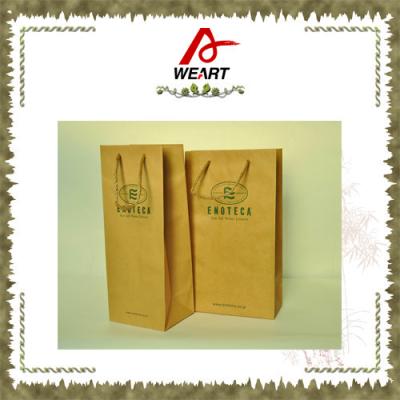 China Promotional Kraft Paper Carrier Shopping Bags With Twisted Paper Handle for sale