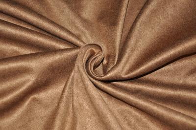 China Camel 155cm Faux Suede Fabric , Polyester Foam Backed Faux Suede for sale