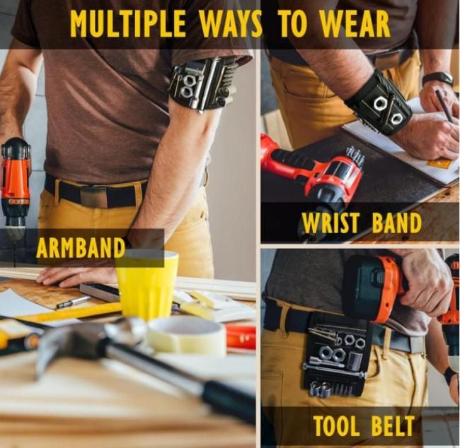 Nylon Magnet Wristband for Holding Tools Customized Toughbuilt Strong Magnetic Wristband