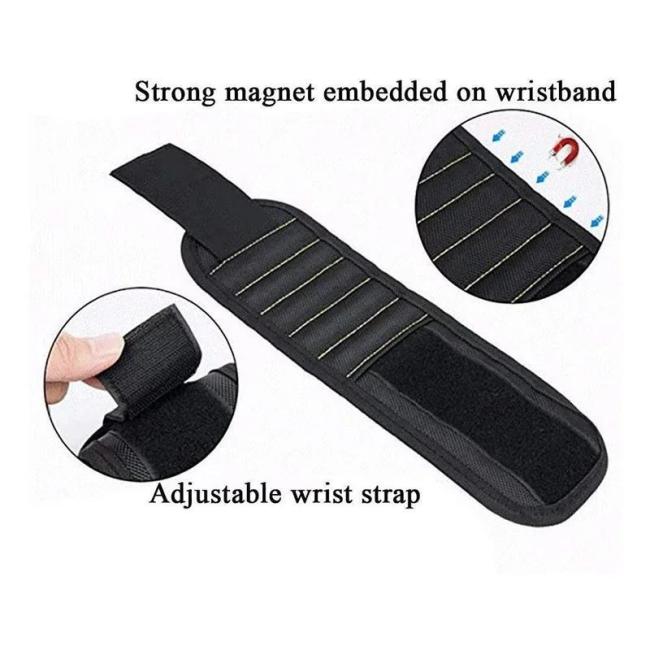 Strong Magnetic Wrist Charged Woodworking Nail Suction Wristband with Nail Pickup