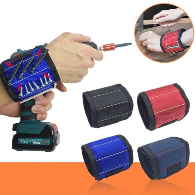 Portable Magnetic Wristband Tool Kit Strong Magnetic Wristband Tool Strap with Telescopic Pickup Tool Woodworking Tools Repair Accessories