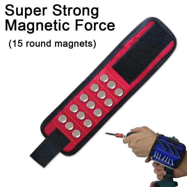 Portable Magnetic Wristband Tool Kit Strong Magnetic Wristband Tool Strap with Telescopic Pickup Tool Woodworking Tools Repair Accessories