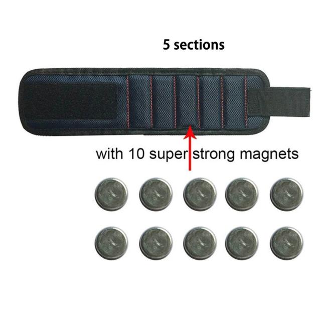 Magnetic Wristband Portable Magnetic Tool Bag for Screw Nail Nut Bolt Drill Bit Repair Kit