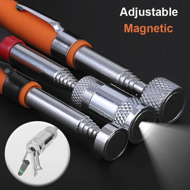 Telescopic Magnetic Pen with Light Mini Portable Magnet Pick up Tool Extendable Pickup Rod Stick for Picking up