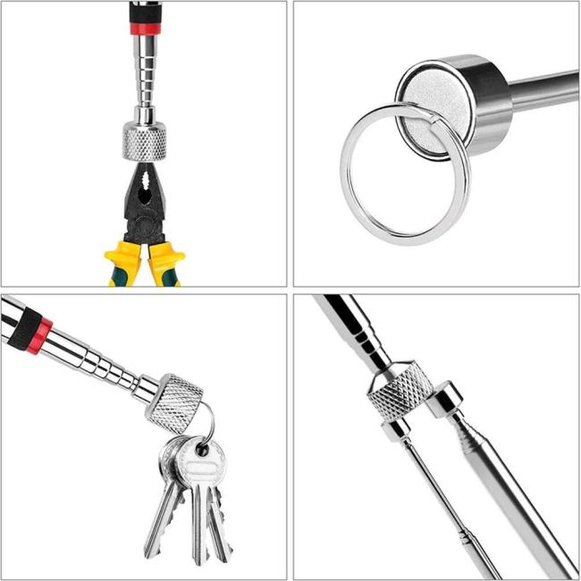 Telescopic Magnetic Pen with Light Mini Portable Magnet Pick up Tool Extendable Pickup Rod Stick for Picking up