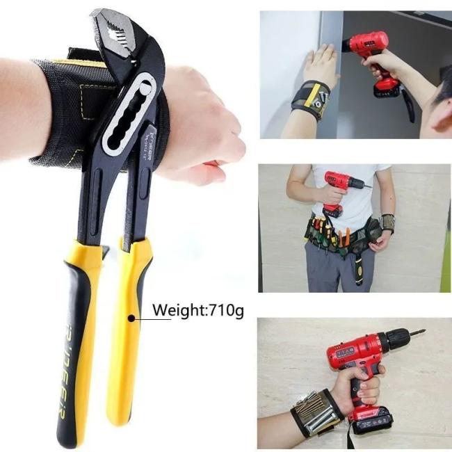 Portable Magnetic Wristband Tool Kit Strong Magnetic Wristband Tool Strap Telescopic Pickup Tool