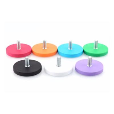 China Multicolor Strong Magnetic Base Rubber Coated Pot Magnet For Holding Car Roof Lights for sale