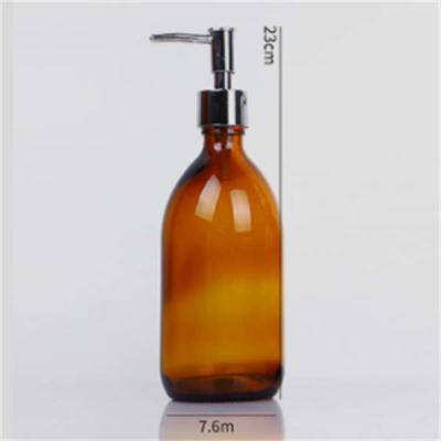 Chine Amber Glass Bottle Soap Dispenser légère imperméable avec la pompe en métal s'est épaissie à vendre