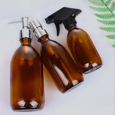 Chine Amber Glass Bottle Soap Dispenser légère imperméable avec la pompe en métal s'est épaissie à vendre