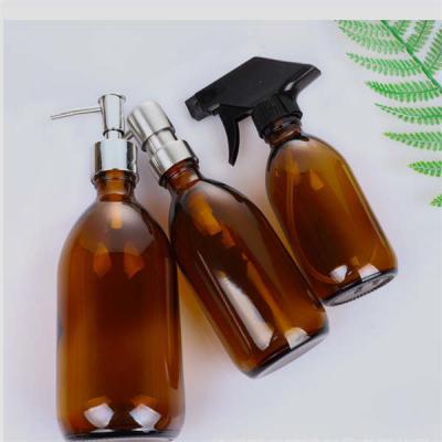 Chine Amber Glass Bottle Soap Dispenser légère imperméable avec la pompe en métal s'est épaissie à vendre