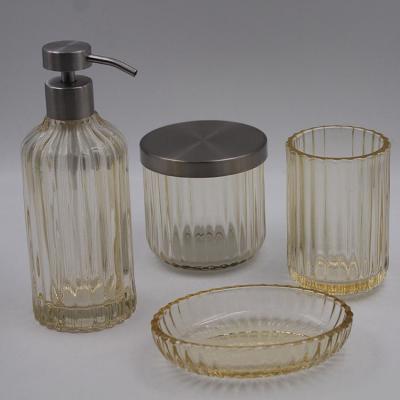 Chine Le distributeur en verre inodore de savon met l'ensemble en bouteille pour la scène multi de lavage de main réutilisable à vendre