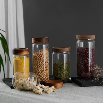 Chine Pot en verre léger de Borosil avec le couvercle, pot en verre de Borosilicate de la CE avec le couvercle en bois à vendre