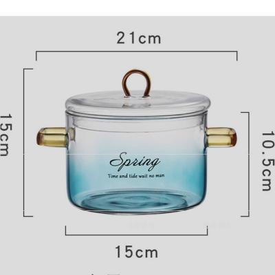 Chine Pot en verre épaissi de verrerie résistante à la chaleur Lidded avec la poignée 900ml 1400ml à vendre