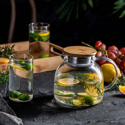 Chine Cruche en verre de preuve de chaleur d'ODM de Multiscene, haute théière pratique en verre de Borosilicate à vendre