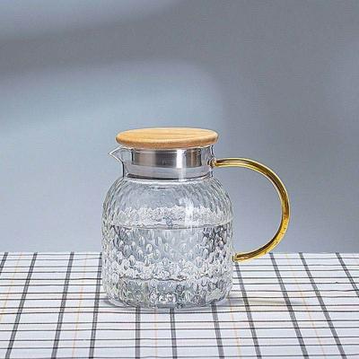 Chine Cruche en verre de preuve de chaleur d'ODM de Multiscene, haute théière pratique en verre de Borosilicate à vendre