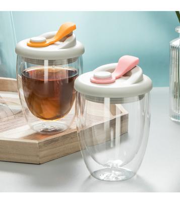 Chine Tasse en verre résistante à la chaleur portative ultra-légère, tasses en verre Lidded de preuve de chaleur 400ml à vendre