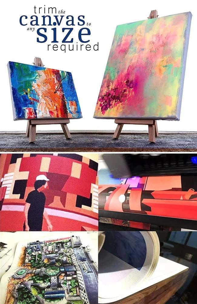 Fabric Printing Media Matte Canvas Roll Wide Format Inkjet Printing 24"x100' 200gsm For Outdoor Advertising 1