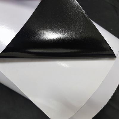 China Waterproof Self Adhesive Gloss Vinyl Black Permanent 120G Inkjet Film Roll for sale