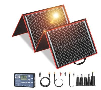 China FT160 Sistema de carregador de células solares flexíveis portáteis 160W 18V com ABS preto à venda