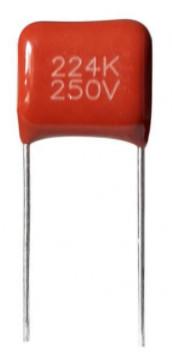 China CL21  0.22UF 250V metallized polyester  film capacitor  P10mm for sale