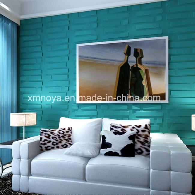 Acoustic Fireproof Waterproof Purple 3D Wall Panel for Living Room
