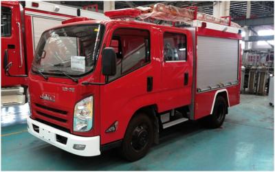 China Light Duty Large Space Cab Water Tanker Fire Truck 4x2 Drive With 100W Alarm System for sale