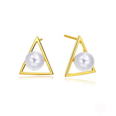 China Free Delivery Geometric Triangle Crystal Jewelry Gold Drop Dangles Earrings For Lady for sale