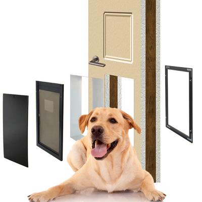 China Easy Install Aluminum PET Door Lockable Double Magnetic PET Doors for sale