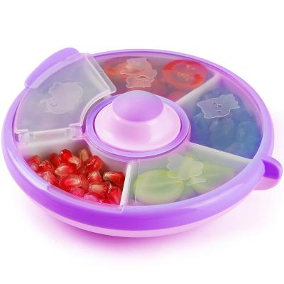 China Stackable Divided Plastic Food Containers White Round Shape BPA Free Meterial for sale