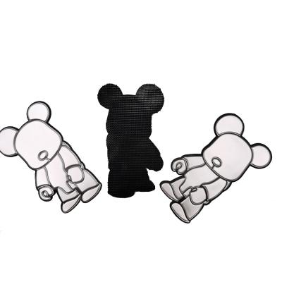 中国 High-inquiry Products New Cute Cartoon Bear Clothing Bag Accessories Badge Custom Care TPU Label With Velcro 販売のため
