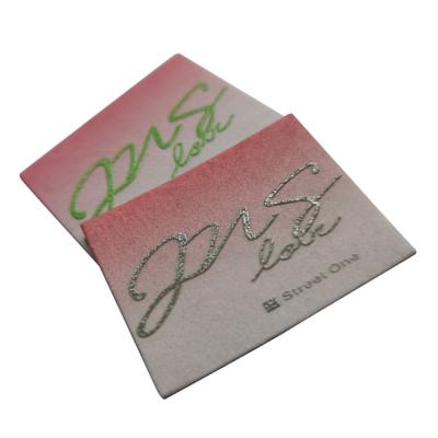 China Gradient 3D Sustainable Garment Labels Print Custom Clothing Tags Jacron Jeans Labels for sale