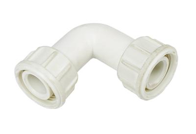 China White 1'' Thread Plastic Elbow Fitting Fuel Transfer Pump Parts for sale