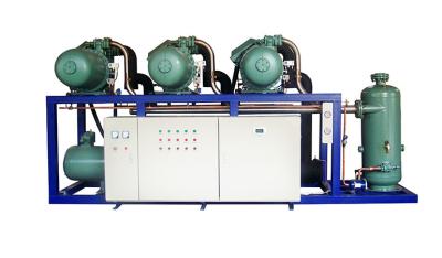 China Semi Hermetic Parallel Condensing Screw Compressor Unit -20℃ To -15℃ for sale