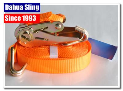 China 100% Polyester Fabric Ratchet Strap Hooks 25mm Width Lashing Tensioner for sale