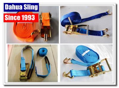 China PE Webbing Ratchet Strap Parts Cargo Lashing Straps With Hooks 50mm for sale