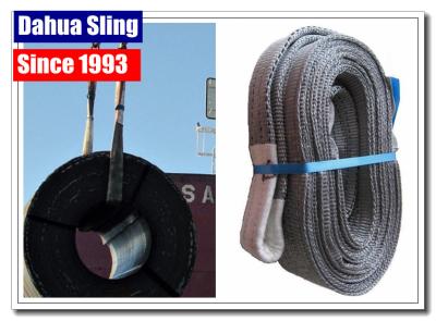China Heavy Duty Grey Flat Lifting Slings For Cargo 4000kg ISO4878 Standard for sale