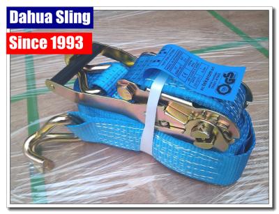 China 5000kg Working Load Cargo Tie Down Straps , Commercial E Track Ratchet Straps for sale