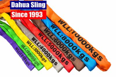 China EN 1492-2 Polyester Endless Round Slings , Flexible Soft Round Lifting Sling for sale