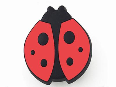 China Lady Bug Rubber Kids Bedroom Knobs / Soft Plastic Knobs For Children's Furniture Decorative for sale