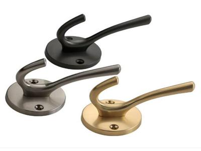 China Simle Modern Cap Holder Brushed Brass Bag Holder Zinc Cloth Hook  Bathroom Hardware Fittings for sale